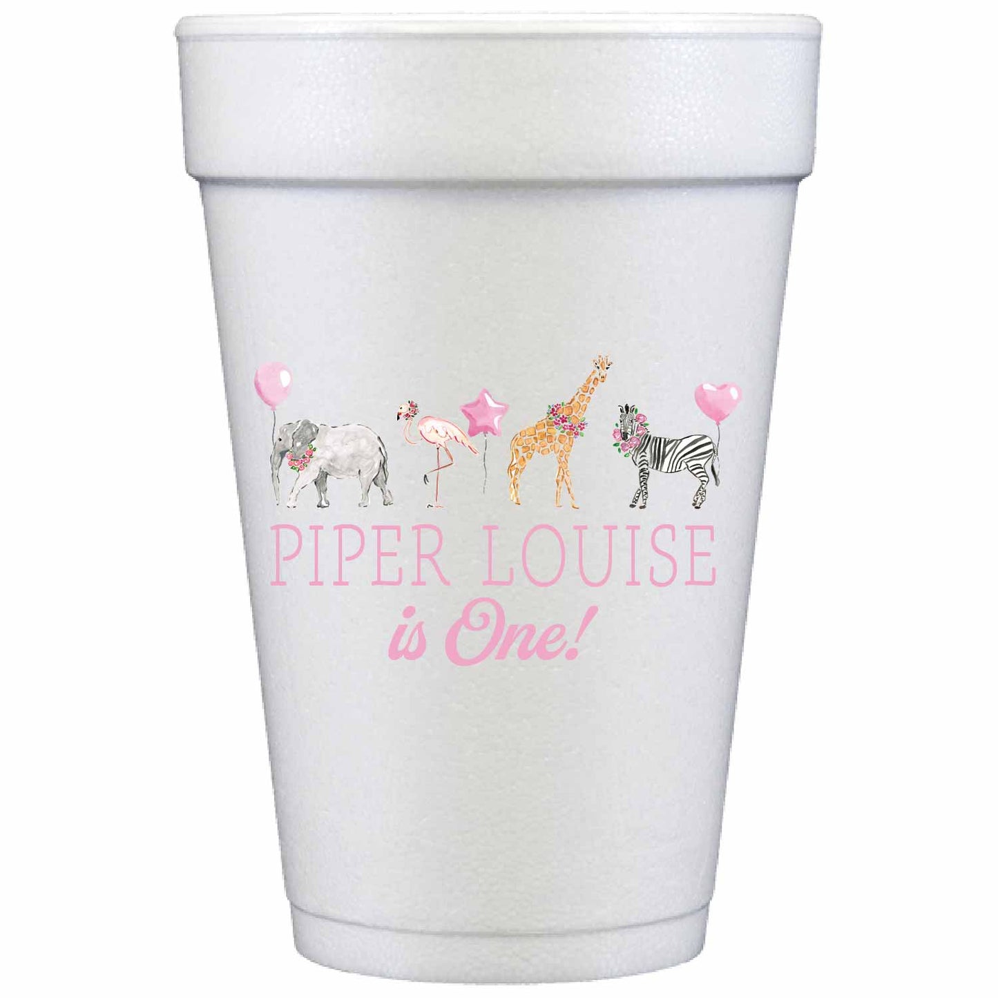 party animals personalized styrofoam cup