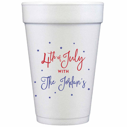 patriotic personalized styrofoam cup