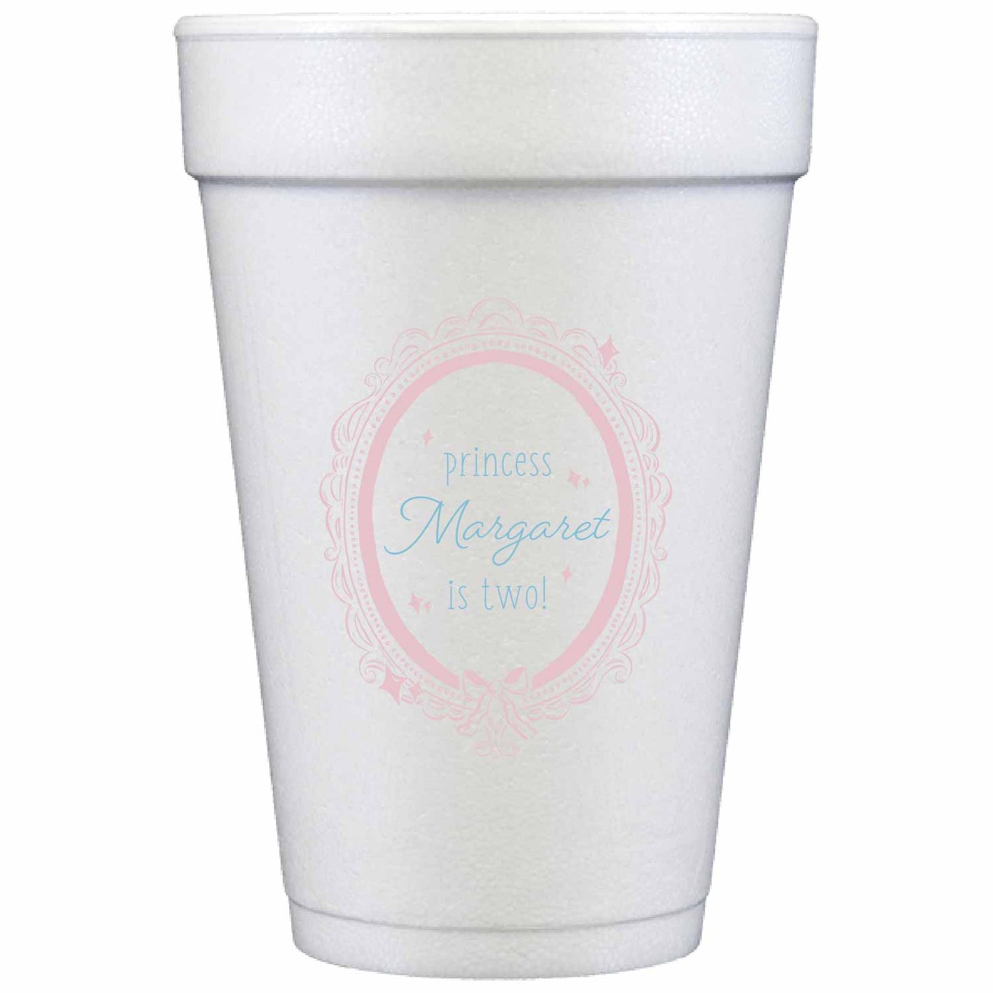 princess personalized styrofoam cup