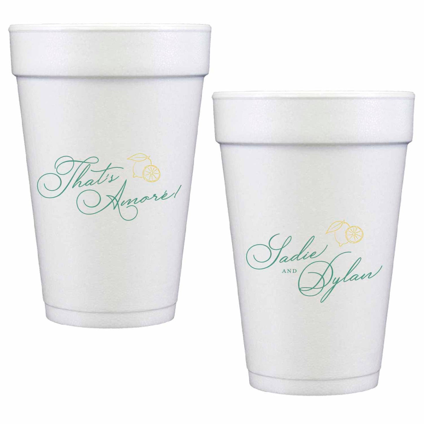 thats amore personalized styrofoam cup