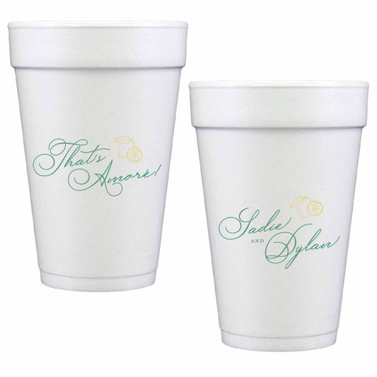 thats amore personalized styrofoam cup