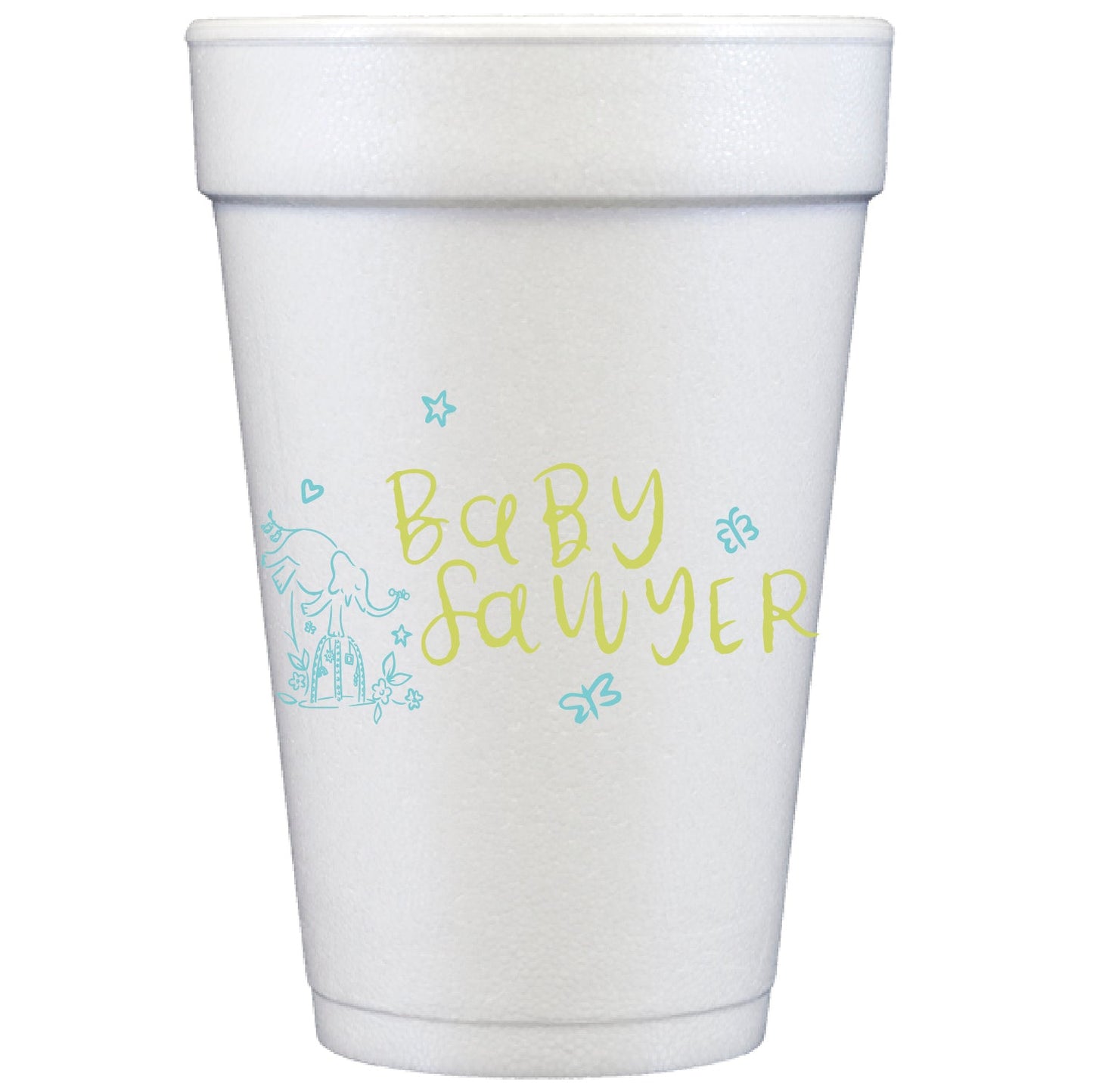 wild about baby personalized styrofoam cup