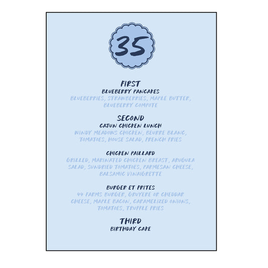 blue scallop | menus