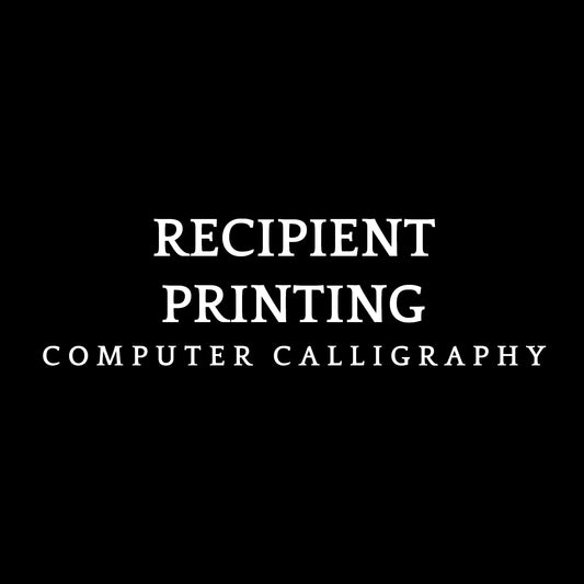 recipient address computer calligraphy | custom cards