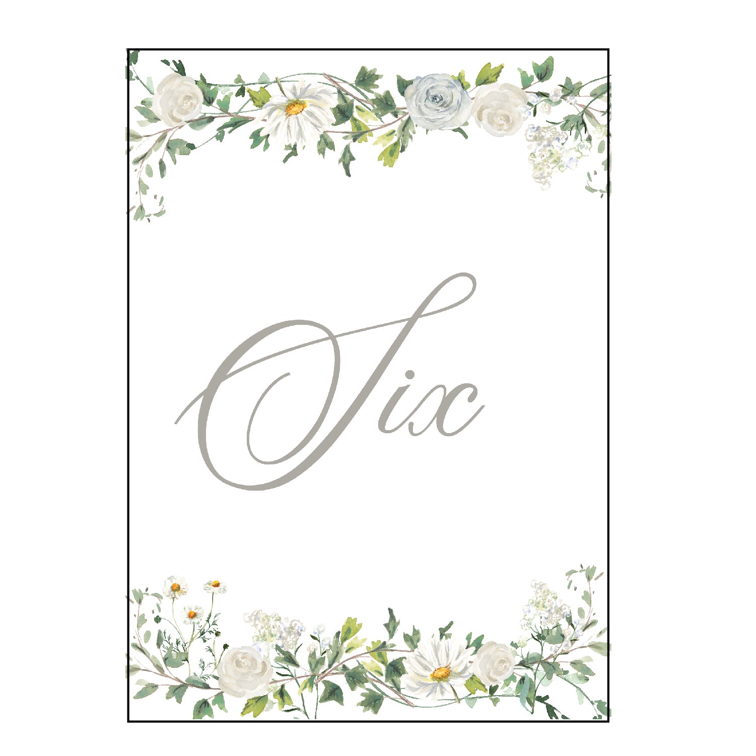 green & white | table numbers