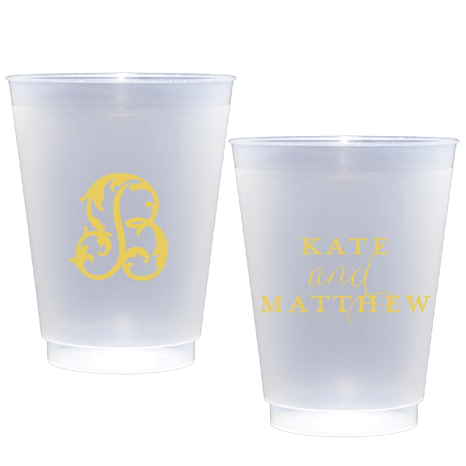 personalized wedding cups | Frosted flex cup