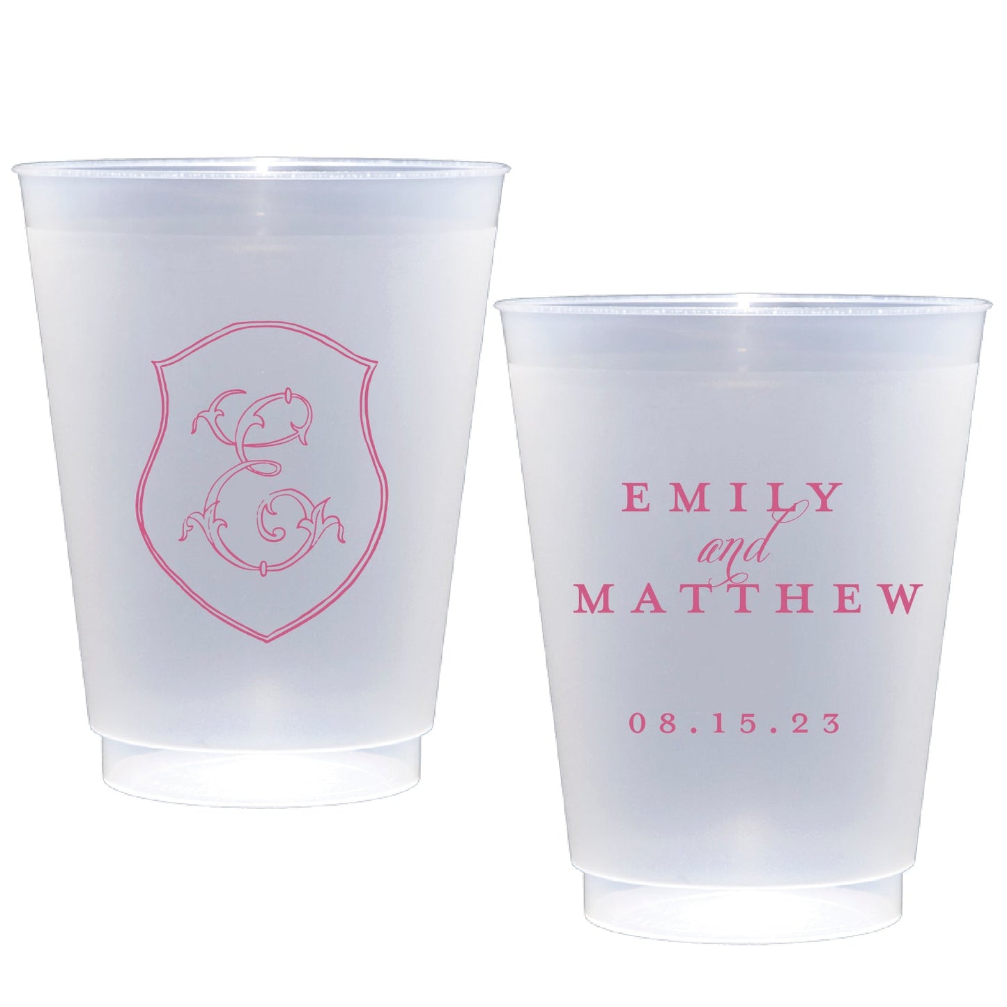 personalized wedding cups | Frosted flex cup