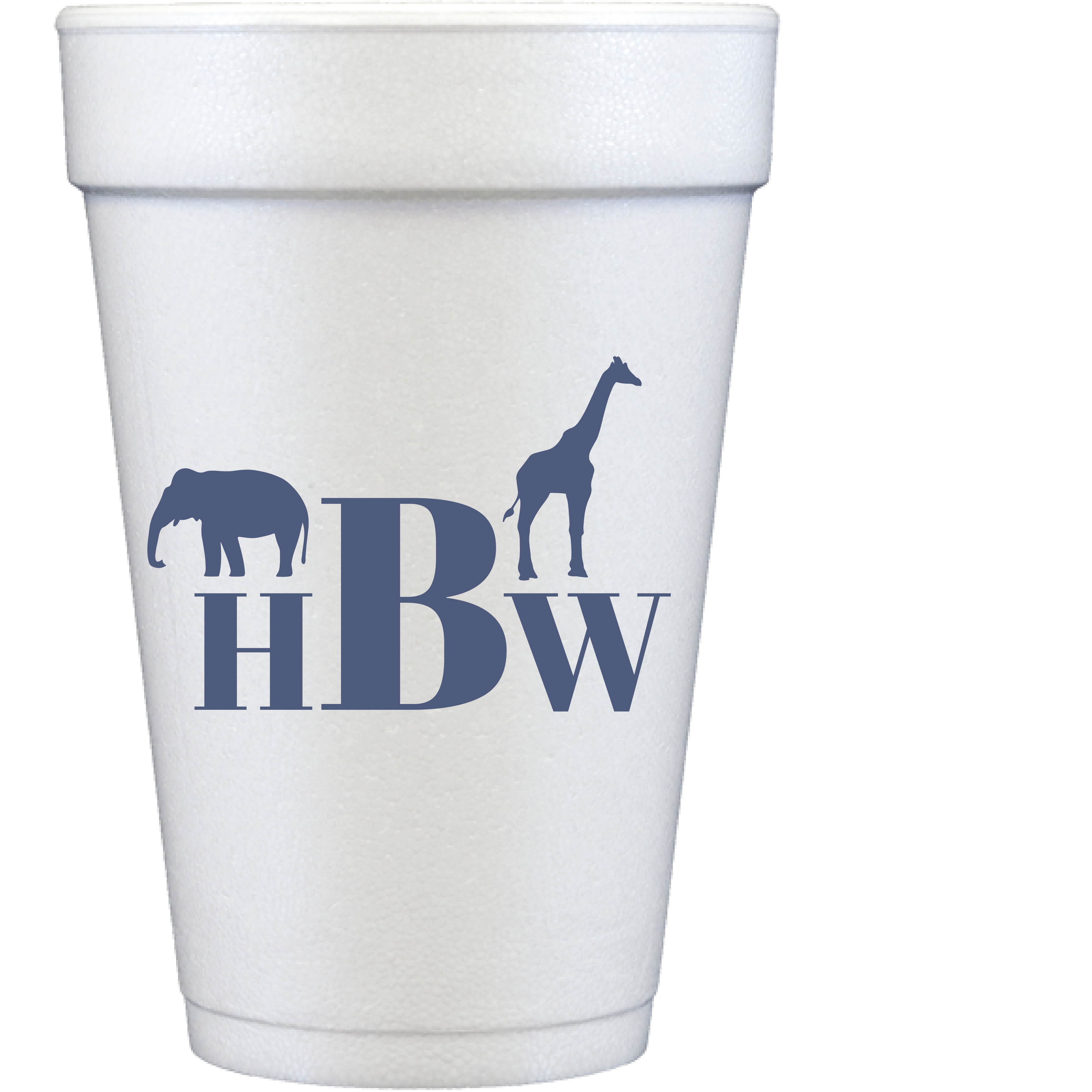 personalized animal monogram | styrofoam cup
