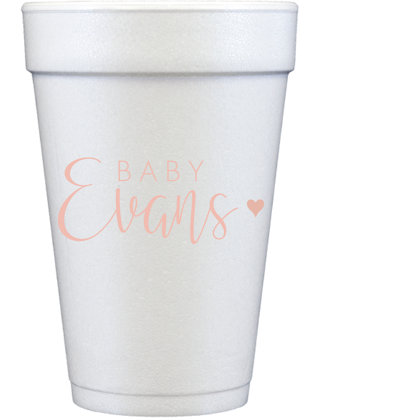 baby heart | styrofoam cups