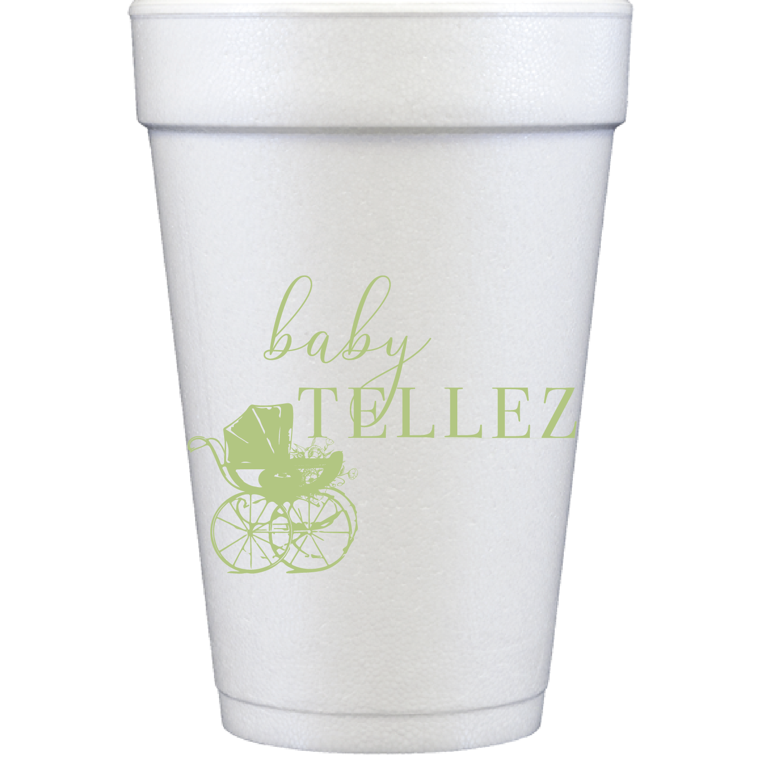 Personalized baby pram | styrofoam cup