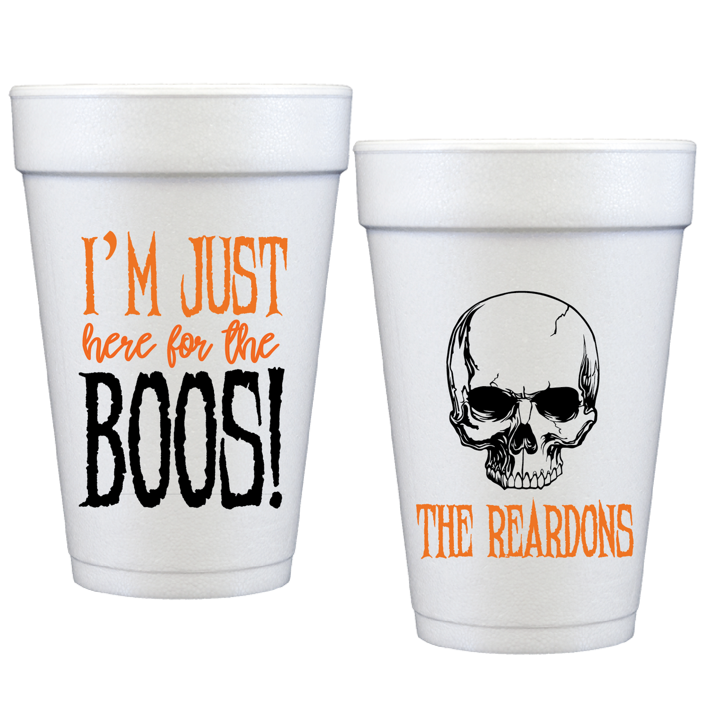 Personalized Halloween styrofoam cups