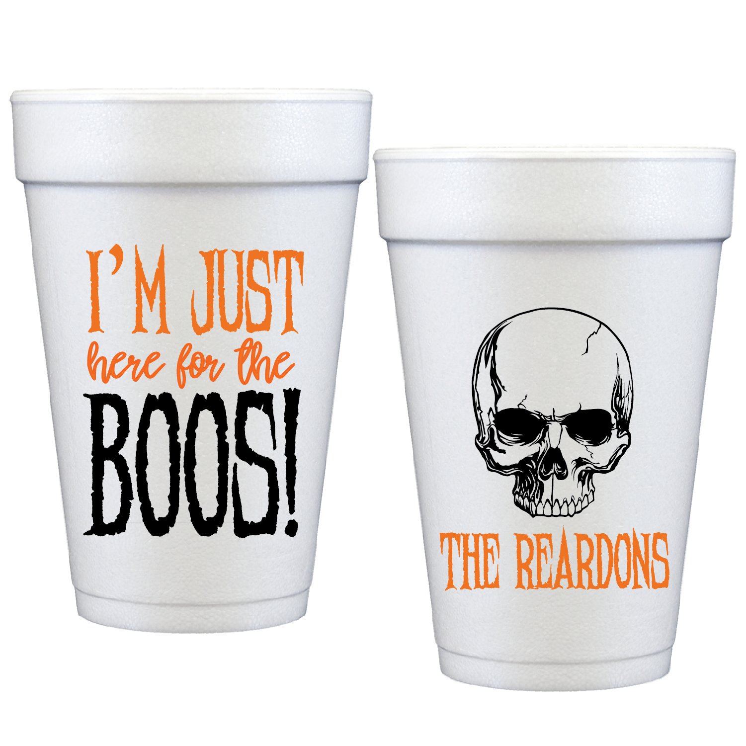 Personalized Halloween styrofoam cups