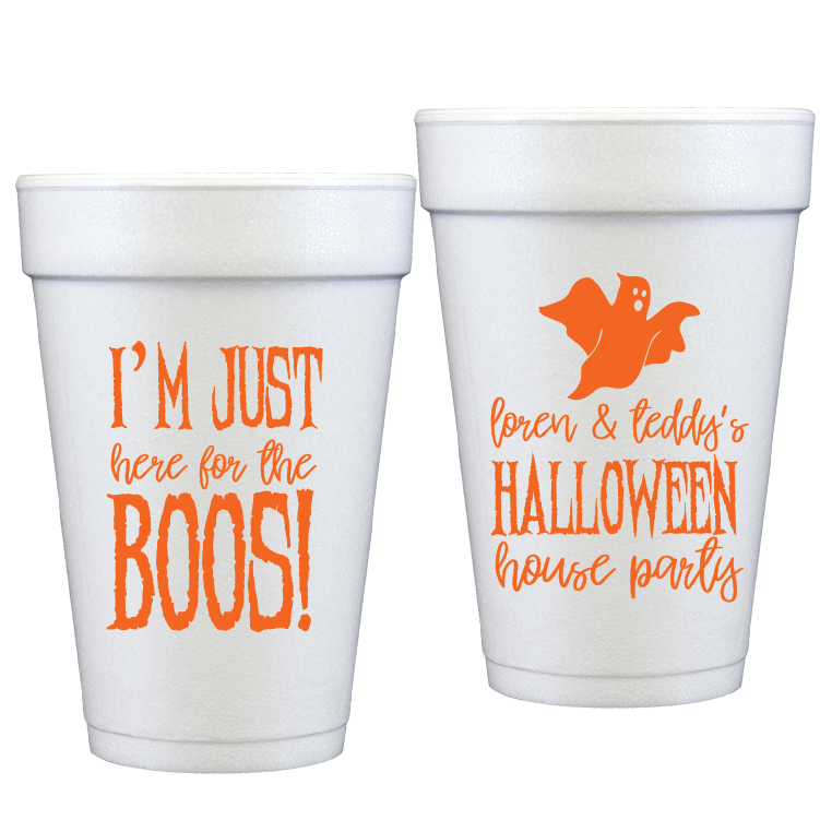 Personalized Halloween house party styrofoam cups