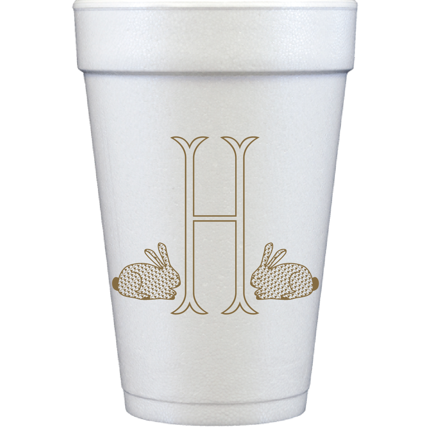 Personalized chic bunnies | styrofoam cup