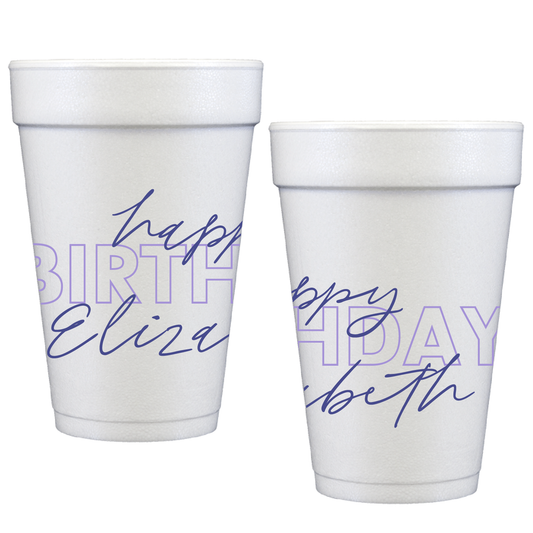 electric birthday | styrofoam cups