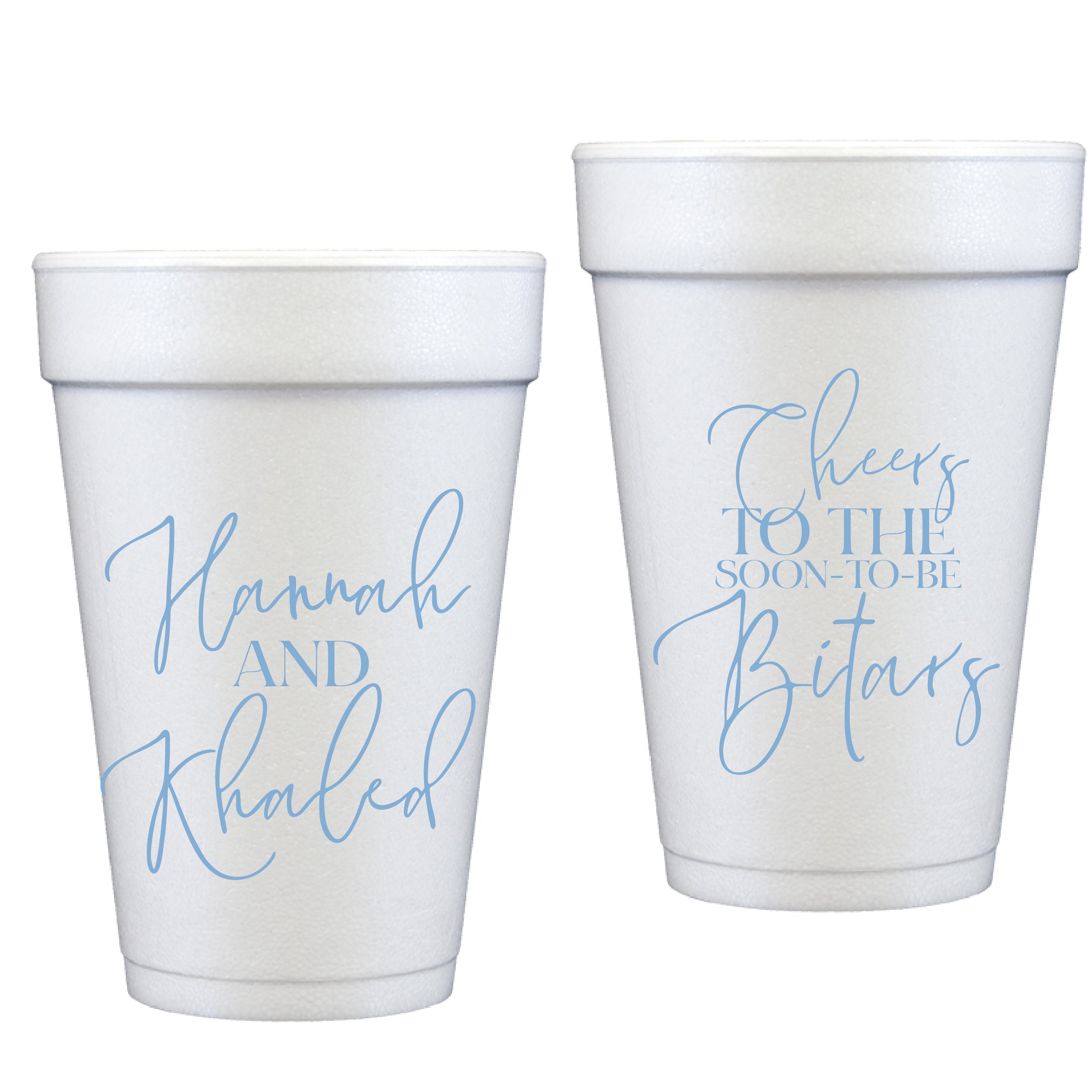 personalized engagement cheers | styrofoam cup