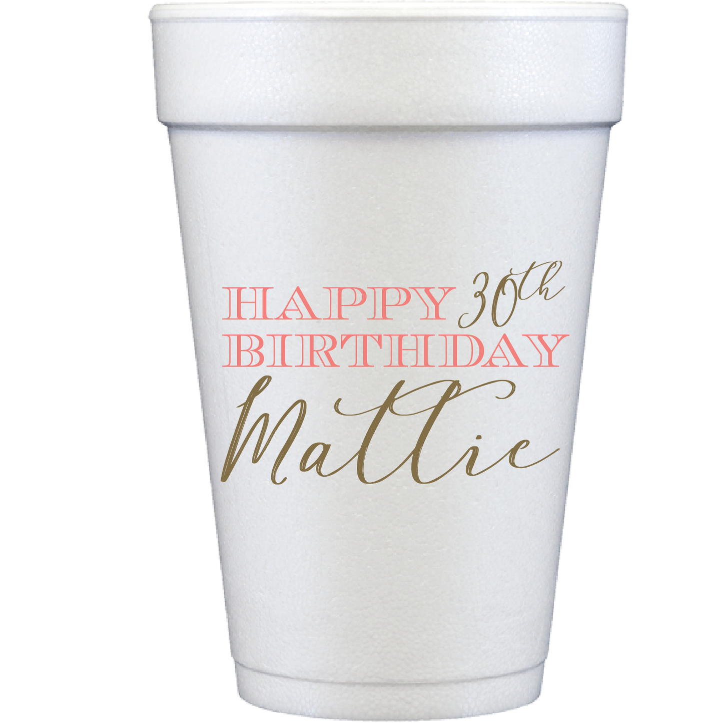 happy birthday two | styrofoam cups
