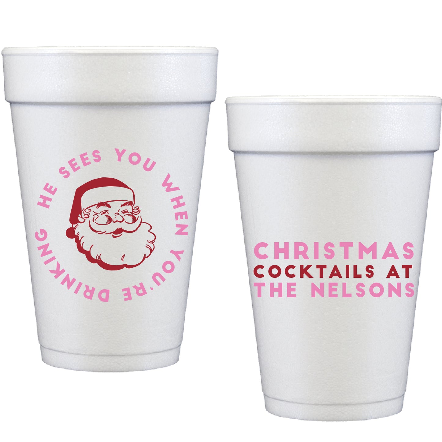 retro santa | styrofoam cups