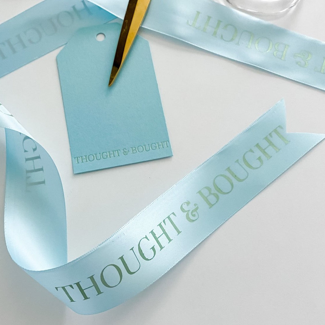 light blue personalized ribbon