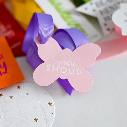 *gift tags, letterpress or foil stamping