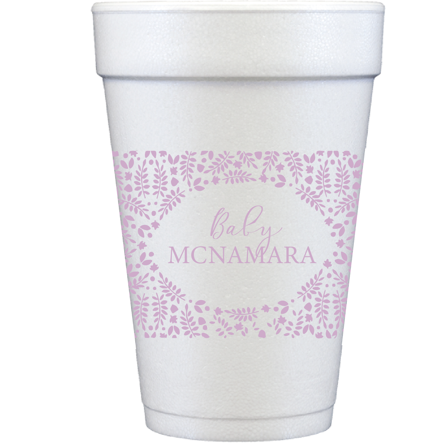 personalized leaf frame | styrofoam cup