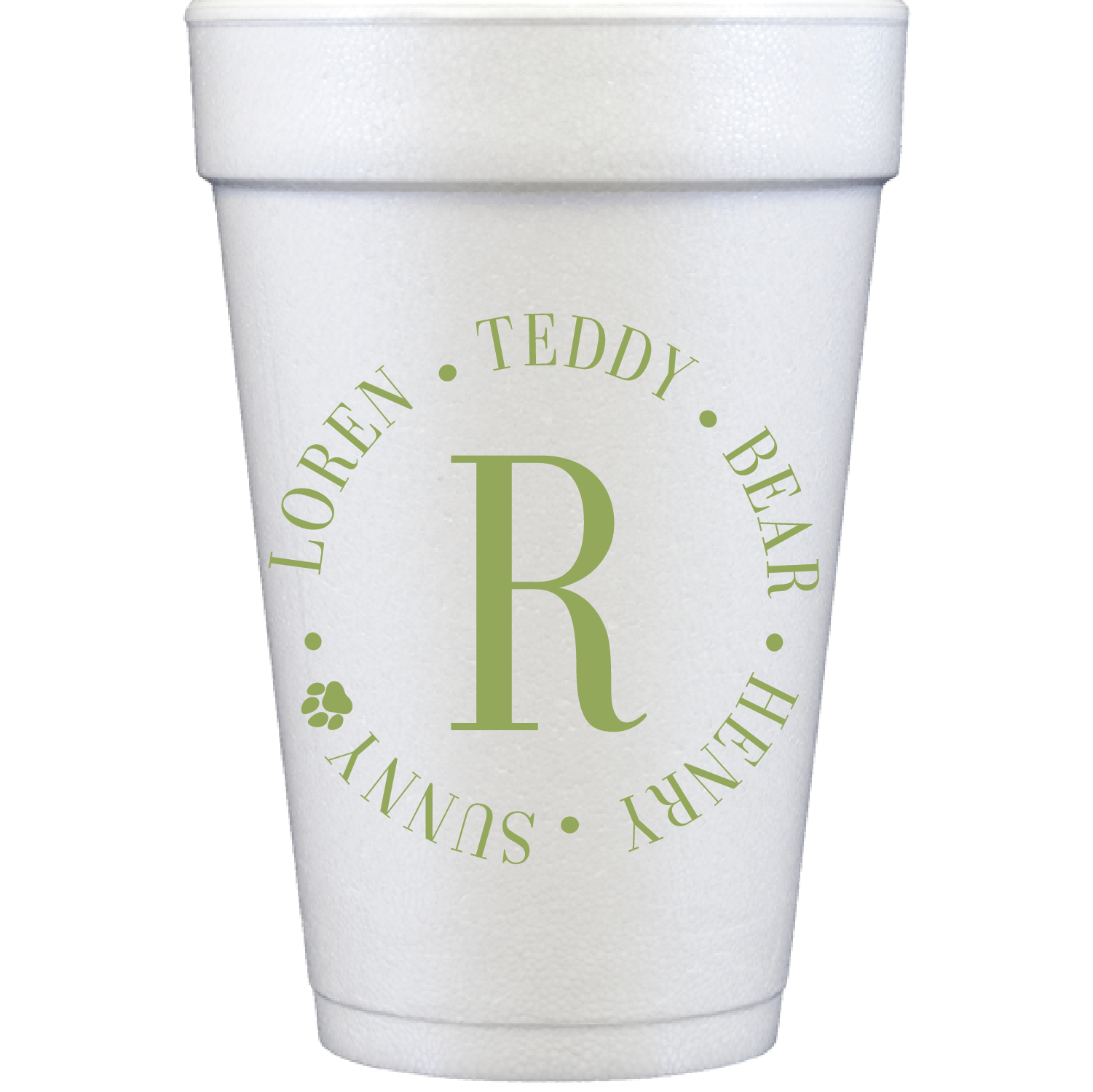 traditional name circle | styrofoam cups