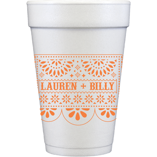 fiesta themed custom styrofoam cups