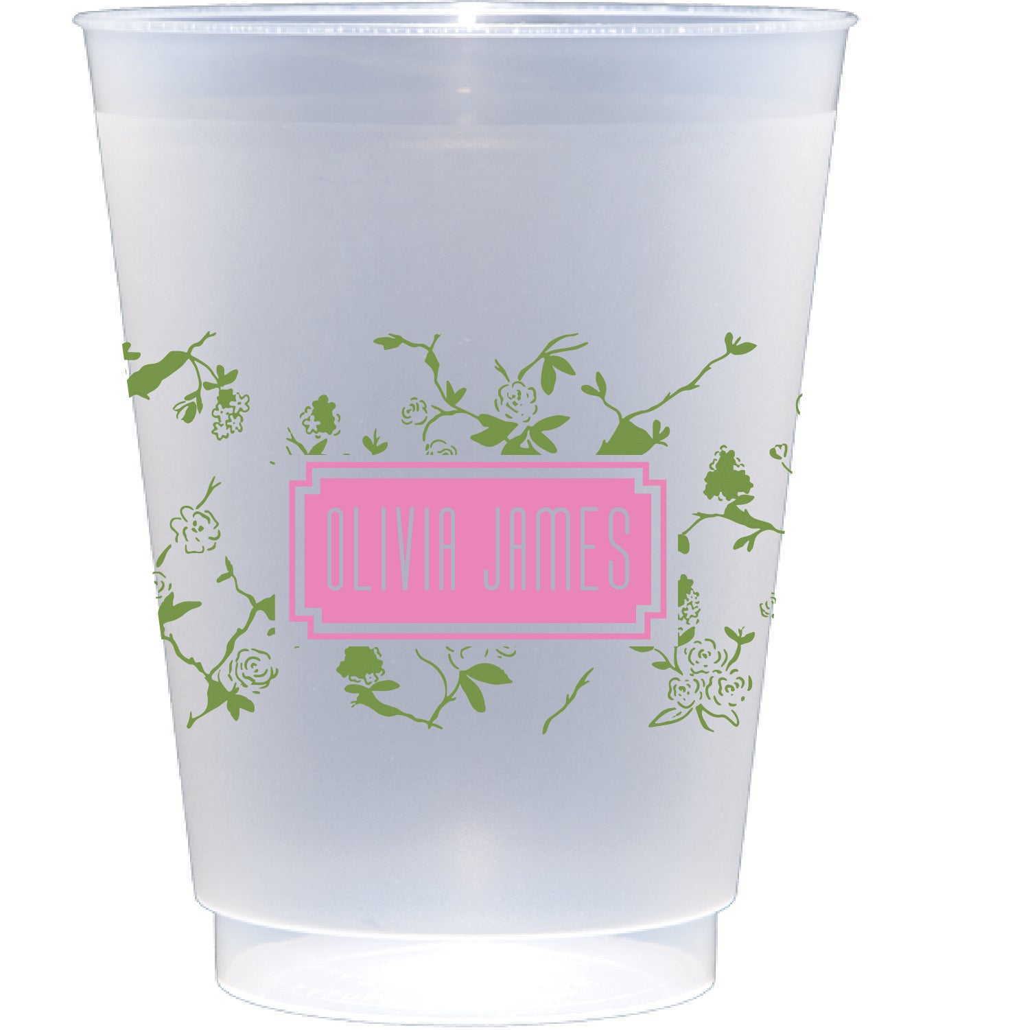 Personalized chinoiserie border | Frosted Flex Cup