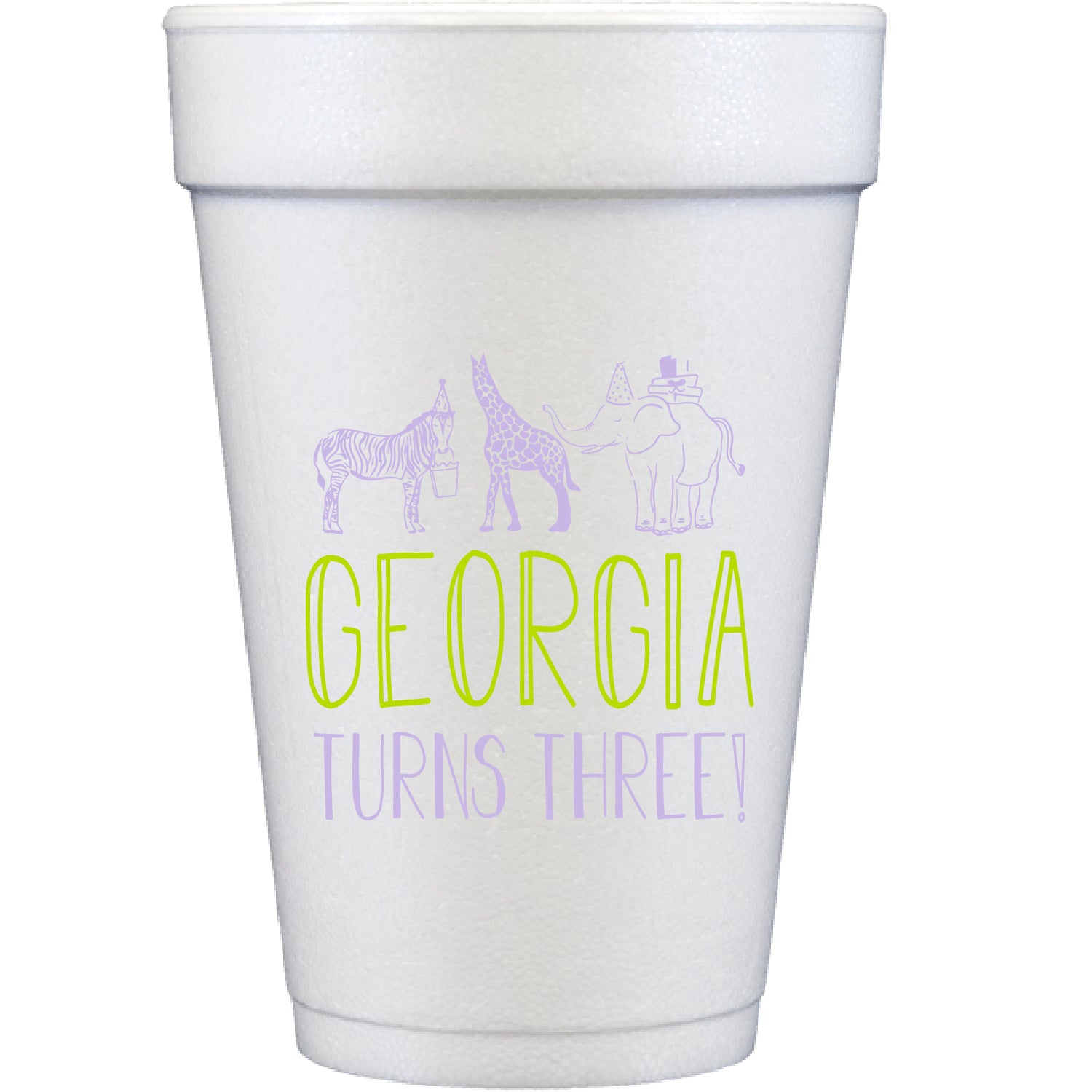 party animals sketch | styrofoam cups