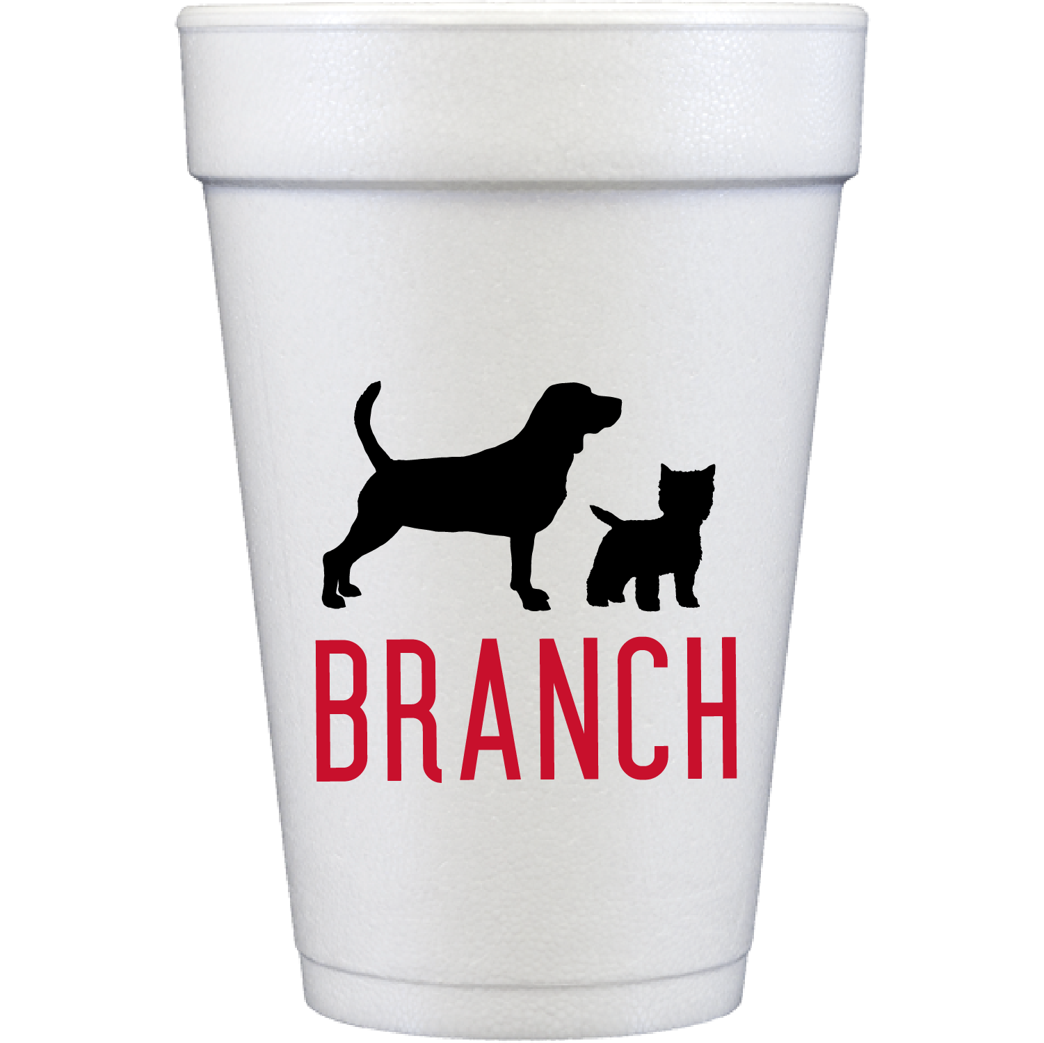 Personalized dog silhouette | styrofoam cup 