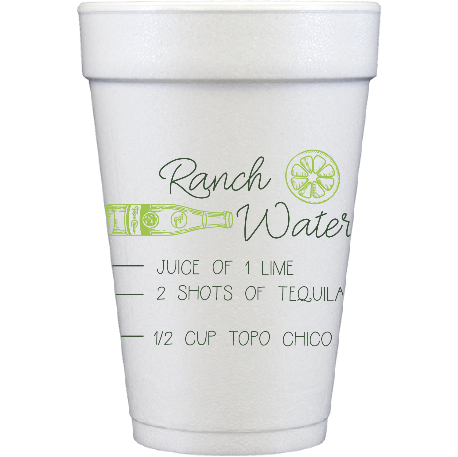 ranch water drink recipe custom styrofoam cup