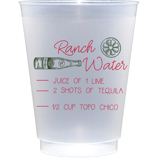 ranch water recipe custom frosted plastic flex cup