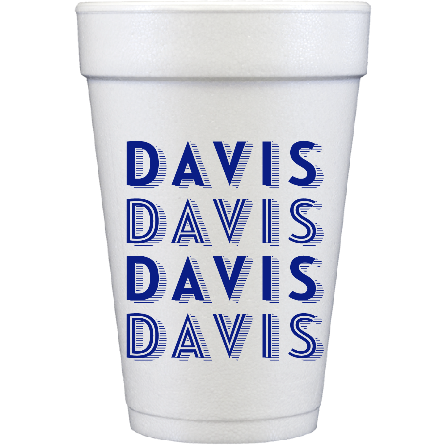 personalized stacked last ame | styrofoam cup