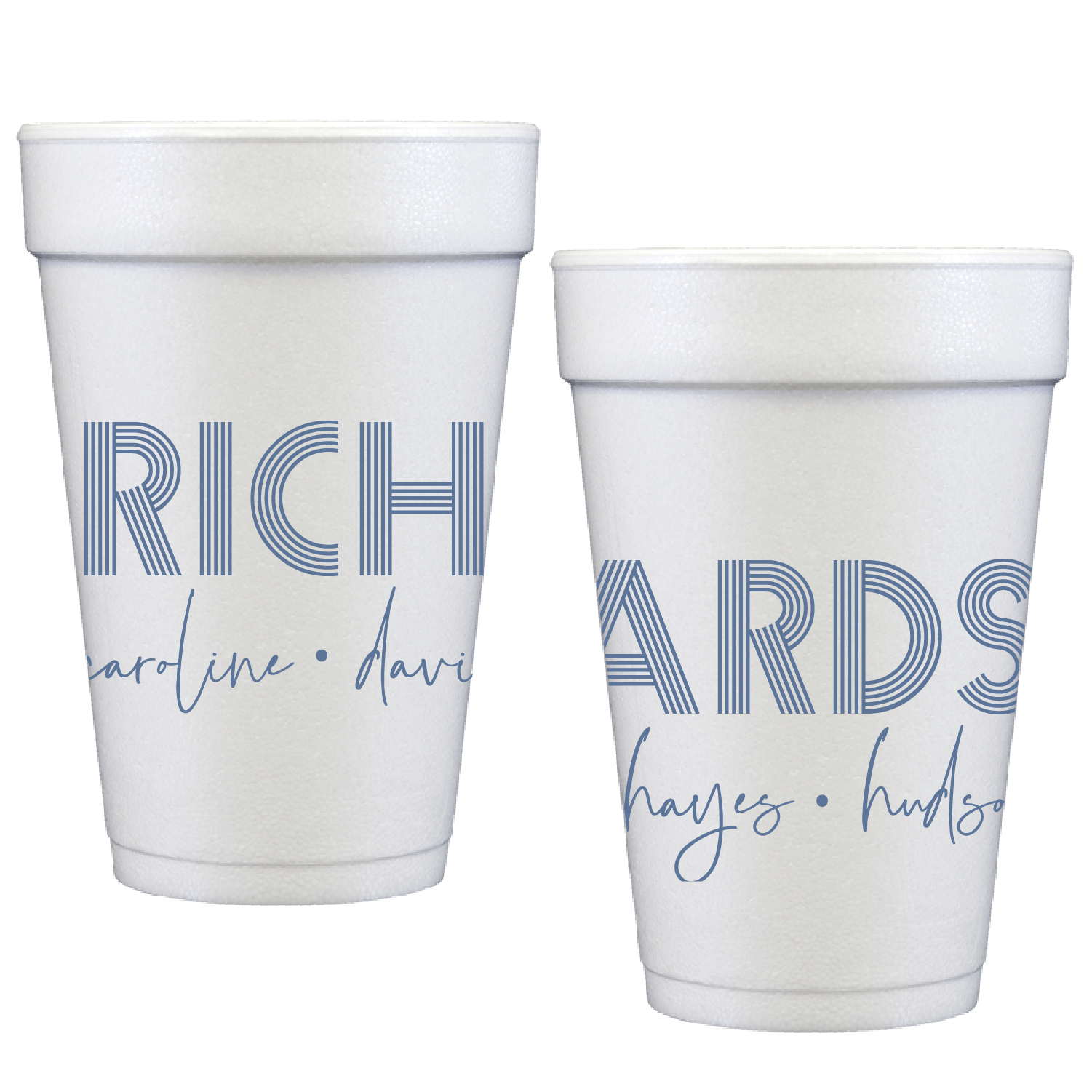 personalized family name custom styrofoam cups