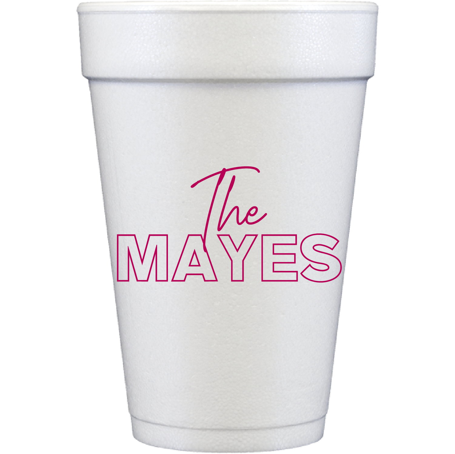 personalized last name | styrofoam cup