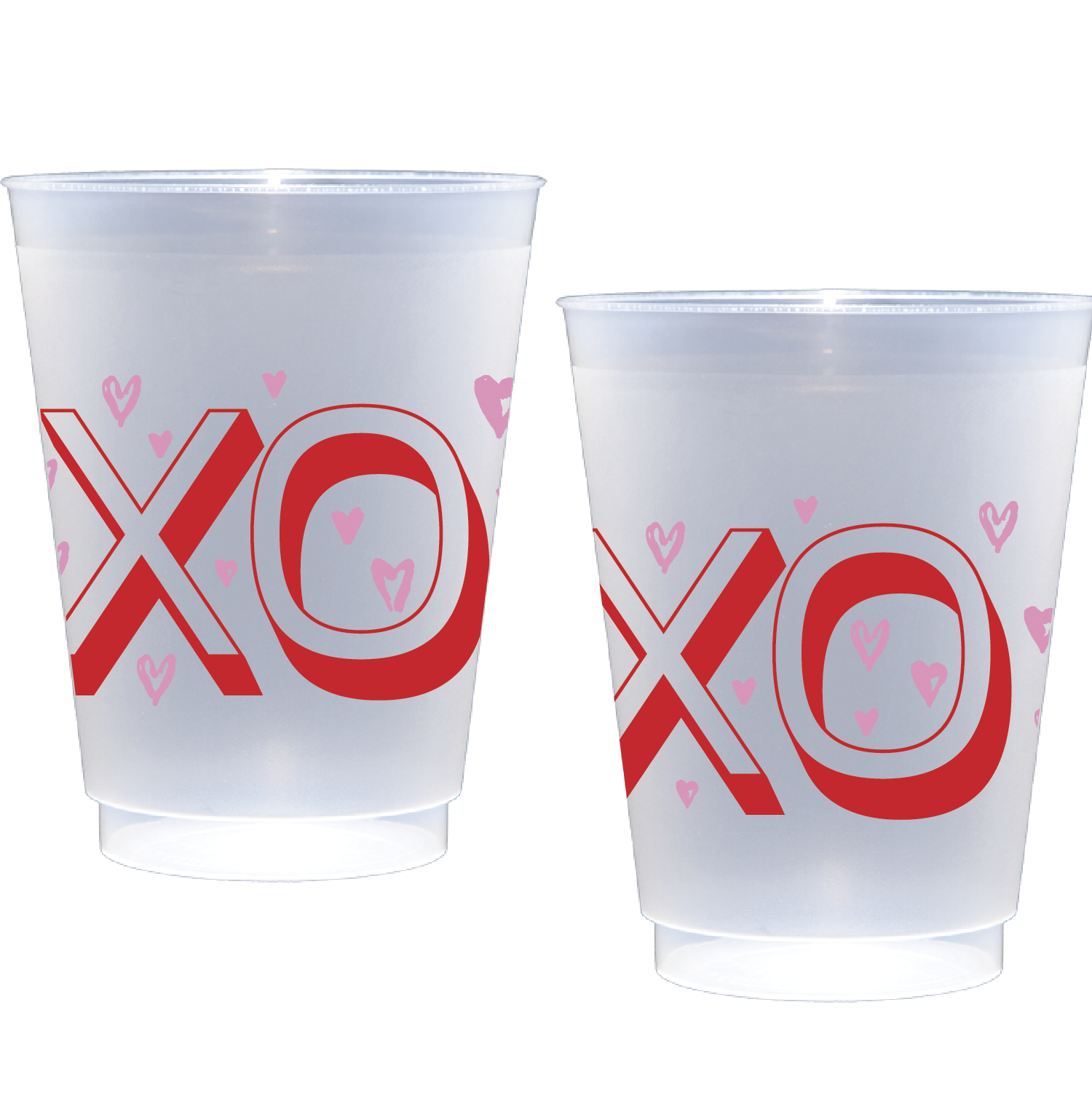 Valentines xo cups | Frosted Flex Cup